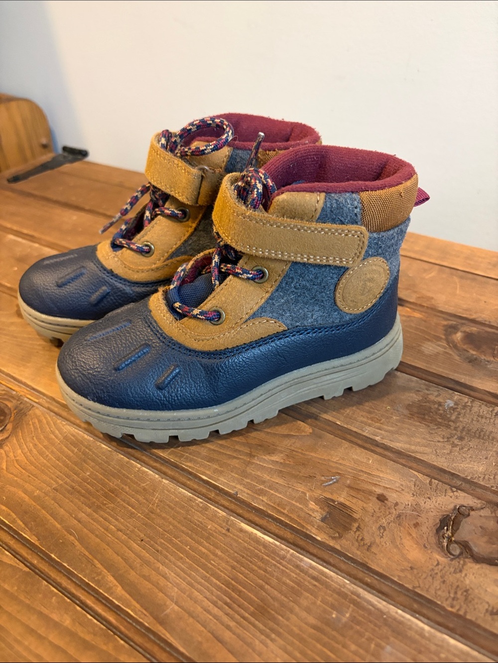 Carter's Navy, Tan & Burgundy Kids Boots